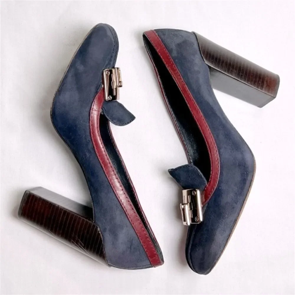 Tory Burch Women's Blue and Red Flats